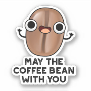 Que O Bean Do Café Com O Seu Adesivo De Comida Bo