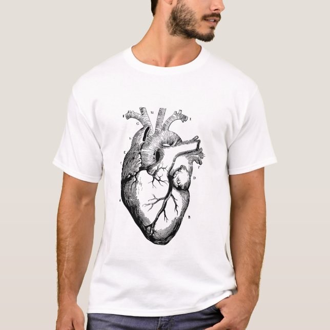 que t-shirt do diagrama médico do coração humano (Frente)