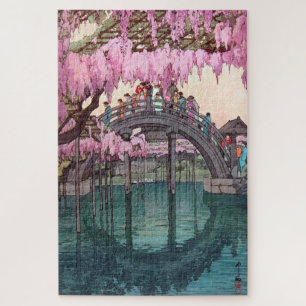 Quebra-cabeça 亀 戸 神, Ponte Kameido, Hiroshi Yoshida, Woodcut