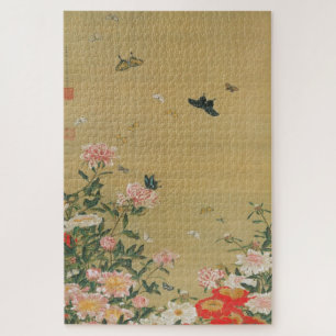 QUEBRA-CABEÇA 動 植 綵 絵(1) 芍 薬 群 蝶 図 伊 藤 若