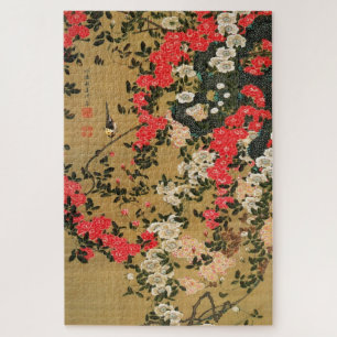QUEBRA-CABEÇA 動 植 綵 絵(21)薔 薇 小 禽 図, 伊 藤