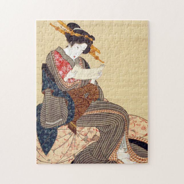 Quebra-cabeça 女, 国 貞 Mulher, Kunisada, Ukiyo-e (Vertical)
