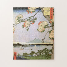 江戸の桜, flores de cerejeira do 広重 de Edo, Hiroshige,