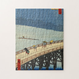Quebra-cabeça 突 然 雨, 広 重 Chuva Súbita, Hiroshige, Ukiyo-e