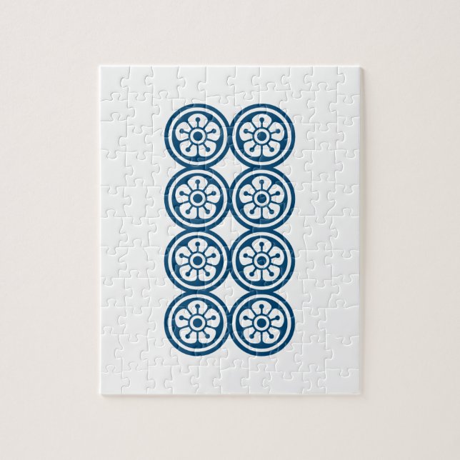 QUEBRA-CABEÇA 麻雀牌 8筒 / EIGHT OF CIRCLES -MAHJONG TILE- (Vertical)