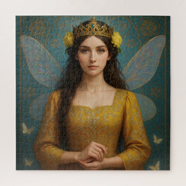 Quebra-cabeça 007_A fairy princess in golden yellow.  (Vertical)