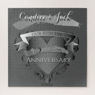 Quebra-cabeça "10º aniversário de casamento de Tin"Nomes perso