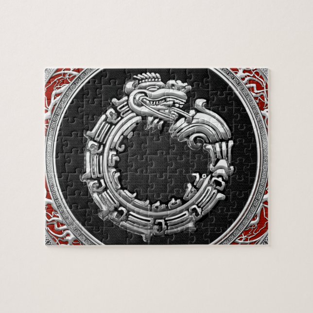 Quebra-cabeça [100] Deus Serpente Quetzalcoatl [Prata] (Horizontal)