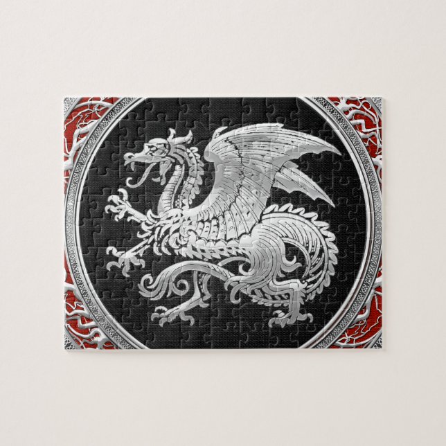 Quebra-cabeça [100] Dragão islandês, Landvæ ttir [Prata] (Horizontal)