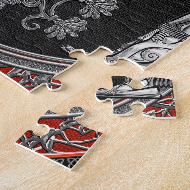 Quebra-cabeça [100] Duas Ninurtas prateadas com árvore da vida (Lateral)