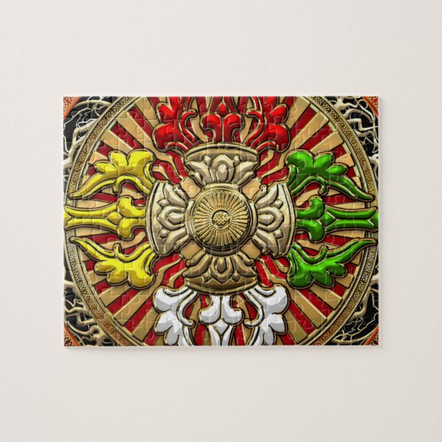 Quebra-cabeça [100] Mandala dobro tibetana de Dorje (Horizontal)