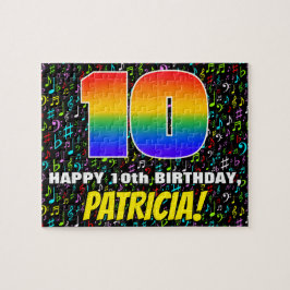 Quebra-cabeça 10.o aniversário — Símbolos musicais divertidos e