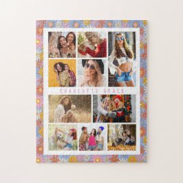 Quebra-cabeça 10 Photo Modern Trendy Hippie Floral Na moda Name