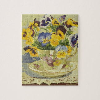 Quebra-cabeça 1187 Pansies no Teacup