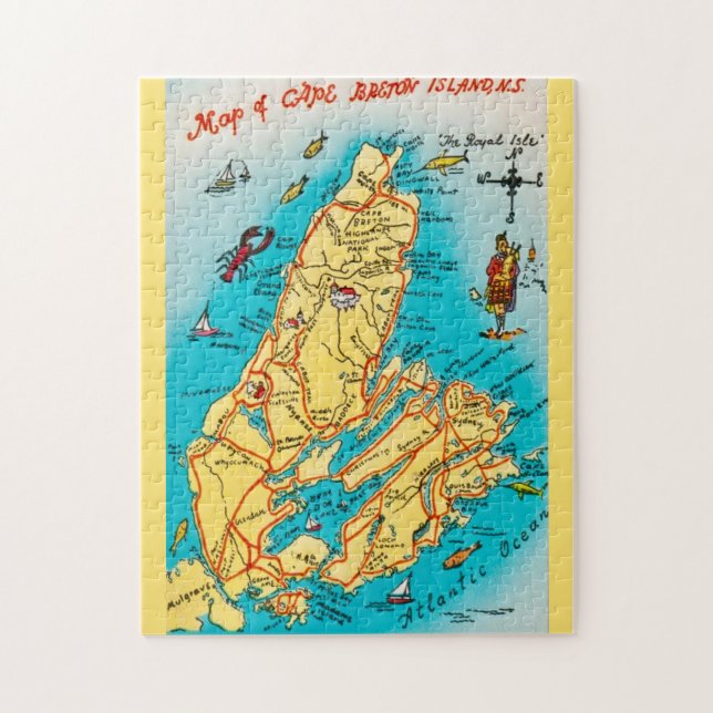Quebra-cabeça 11x14 das Ilhas Cape Breton (Vertical)