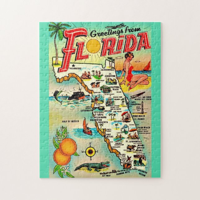 Quebra-cabeça 11x14 Florida Greetings (Vertical)