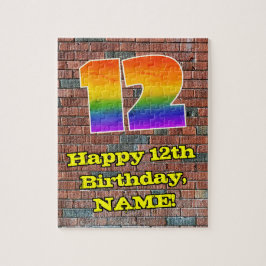 Quebra-cabeça 12 Aniversário: Arco-Íris 12 Inspirado no Grafite 