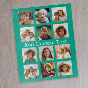 Quebra-cabeça 12 Colagem de Instagram de Foto com Fundo Verde