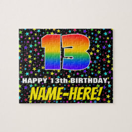 Quebra-cabeça 13 Birthday — Padrão Colorido e Divertido de Estre