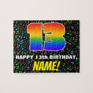 Quebra-cabeça 13 Birthday — Símbolos de Música Coloridos e Diver