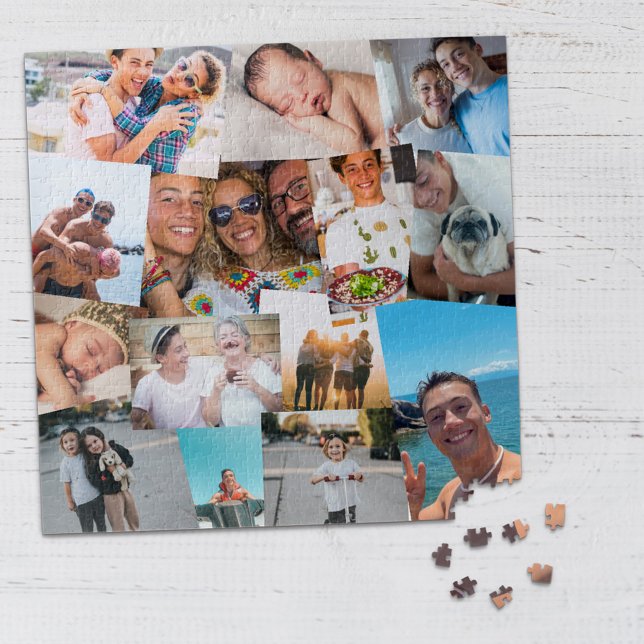 Quebra-cabeça 14 Modelo de Colagem de Fotos Sobrepostas Haphazar (Criador carregado)