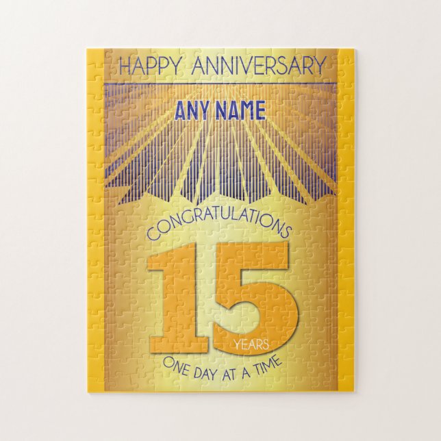 Quebra-cabeça 15 Anos | Aniversário Personalizado de 12 Passos d (Vertical)