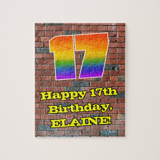 Quebra-cabeça 17º aniversário: Arco-Íris 17 Inspirado no Grafite (Vertical)