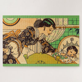 Quebra-cabeça 1920 linda mãe e bebê