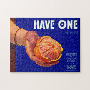 Quebra-cabeça 1940 Tem um rótulo de caixa laranja