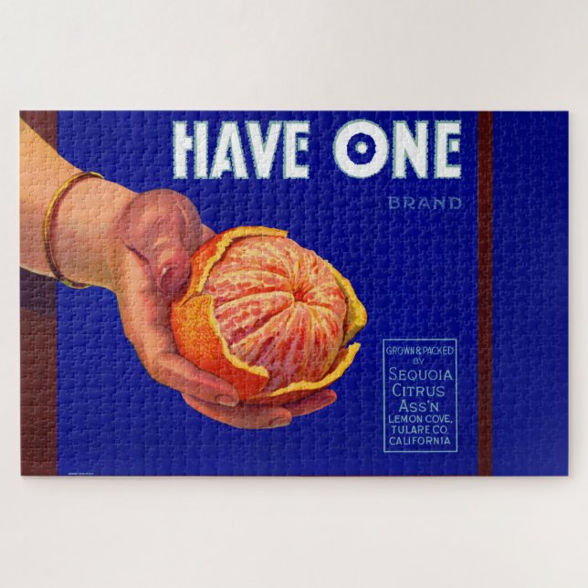 Quebra-cabeça 1940 Tem uma etiqueta de caixa laranja (Horizontal)