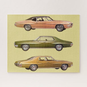 Quebra-cabeça 1970 três carros musculares