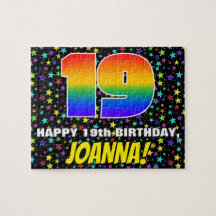 19.º Aniversário — Padrão Colorido e Divertido de 