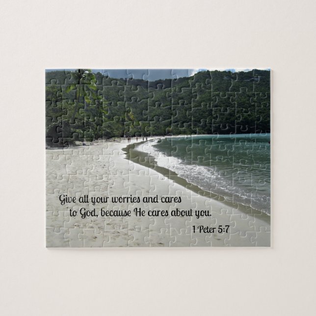 Quebra-cabeça 1 Peter 5:7 Deem todas as suas preocupações e preo (Horizontal)