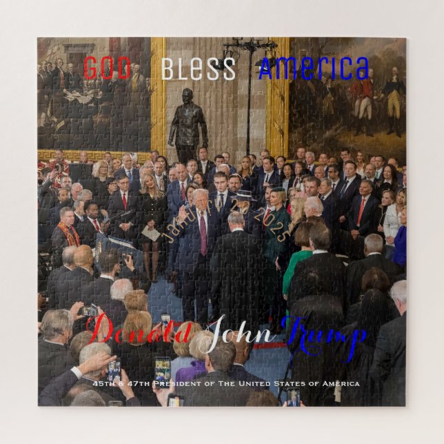 Quebra-cabeça 2025 Donald Trump fazendo seu juramento (Vertical)