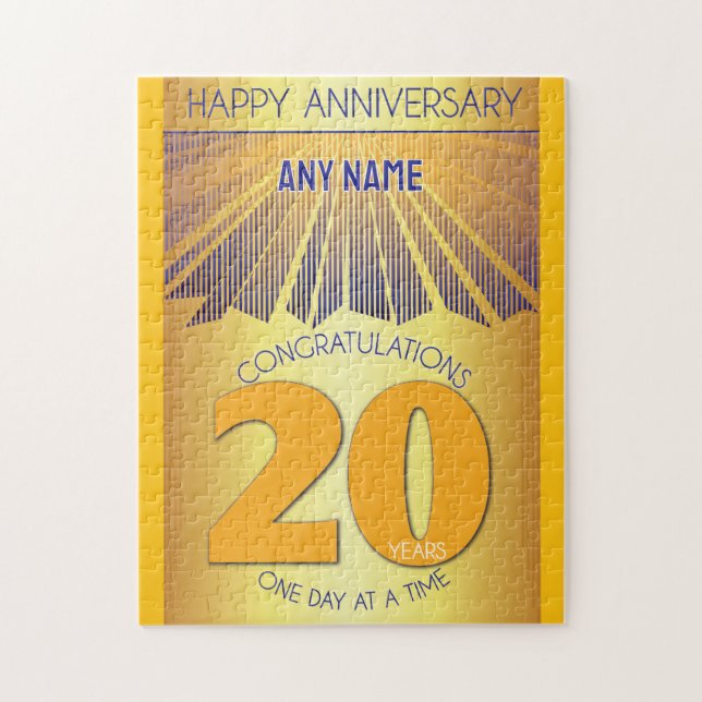 Quebra-cabeça 20 Anos | Aniversário Personalizado de 12 Passos d (Vertical)