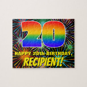 Quebra-cabeça 20 Birthday: fogos de artifício coloridos e divert
