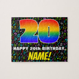 Quebra-cabeça 20 Birthday — Símbolos de Música Coloridos e Diver