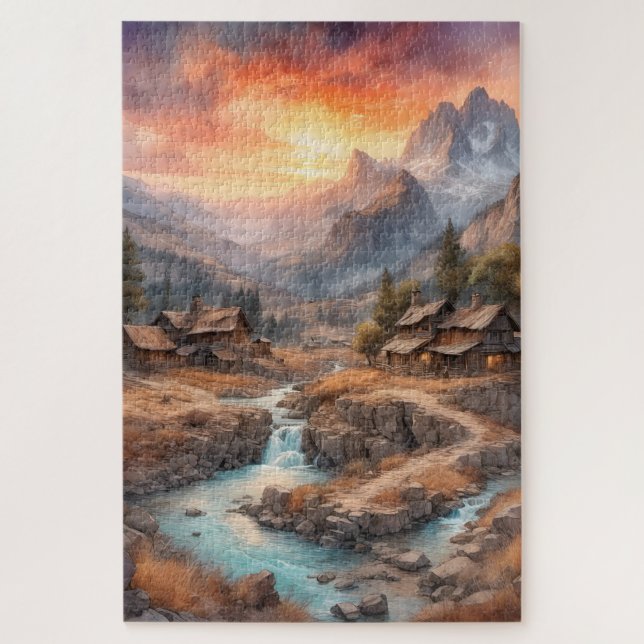 Quebra-cabeça 20" * Paisagem de montanha de 30", 1014 peças (Vertical)