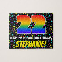 22º Aniversário — Padrão Colorido e Divertido de E
