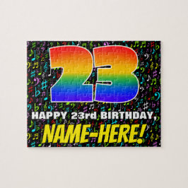 Quebra-cabeça 23.o aniversário — Símbolos musicais divertidos e 