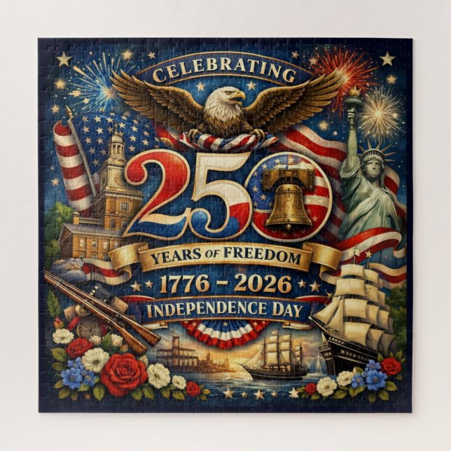 Quebra-cabeça 250 Anos de Liberdade (1776–2026) (Vertical)