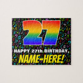 Quebra-cabeça 27.o aniversário — Símbolos musicais divertidos e