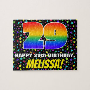 Quebra-cabeça 29.º Aniversário — Padrão Colorido e Divertido de