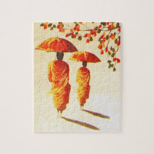 Quebra-cabeça 2 monges budistas Laotian