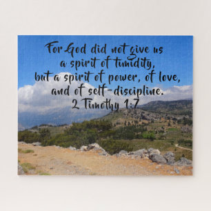 Quebra-cabeça 2 Timothy 1:7 Paisagem Bíblia personalizada Verso