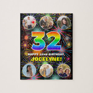 Quebra-cabeça 32º aniversário: Divertido Rainbow #, Personalizad