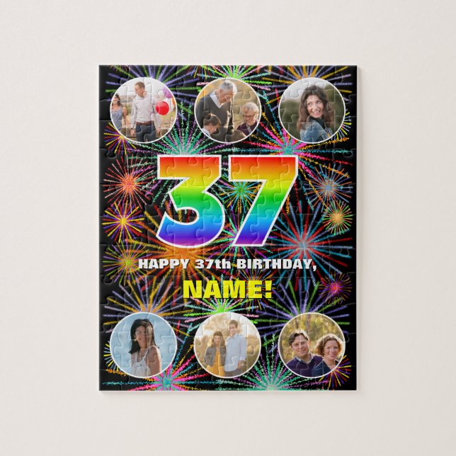 Quebra-cabeça 37º aniversário: Divertido Rainbow #, Personalizad (Vertical)