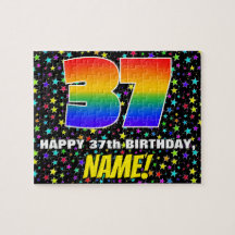 37.º Aniversário — Padrão Colorido e Divertido de 