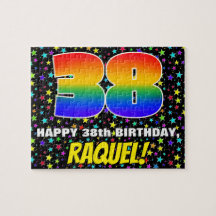 38.º Aniversário — Padrão Colorido e Divertido de 