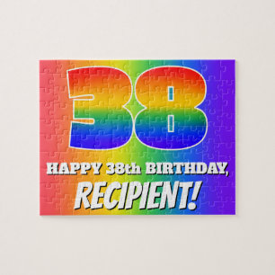 Quebra-cabeça 38.o aniversário — Padrão multicolorido do arc